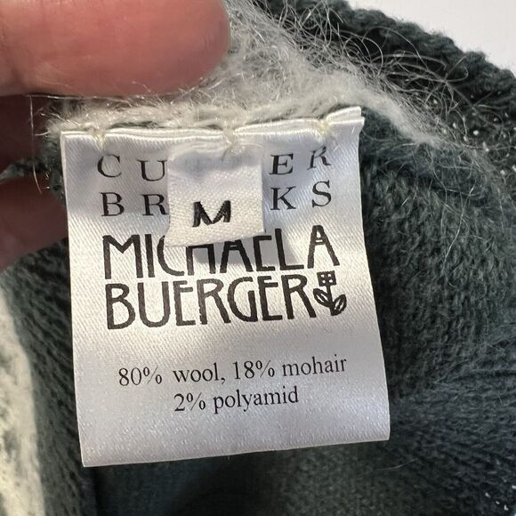 Cutter Brooks Michaela Buerger Hand Knitted Wool Christmas Vest Sz M - Picture 7 of 9